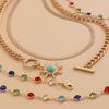 IngeSight.Z 3 Stück/Set Boho Bunt Kristall Lange Kette Sonnenblumen Anhänger Halskette Damen Einfach Flach Schlangen Kette Choker Schmuck