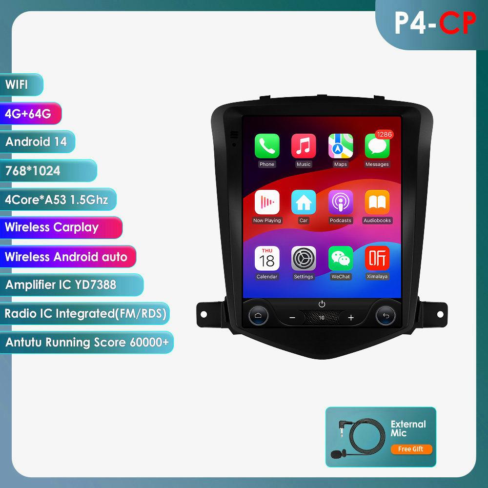 Hizpo 9.7" Car Radio Android For Chevrolet Cruze J300 2008-2012 2Din Multimedia Player Video Navigation 4G Carplay Head Unit for e