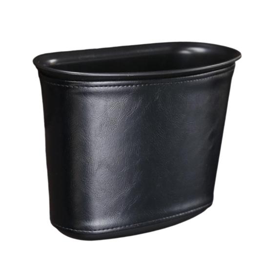 Car Trash Can for Vehicle Faux Leather Hanging Door Storage Bag for Garbage Waterproof Organizer Pouch for Car Interior