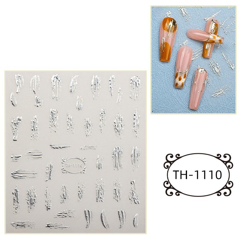 Hot Stamping Nail Stickers, Waterproof, Laser Design, DIY Nail Stickers, Nail Decoration, Nail Stickers, Party Decoration