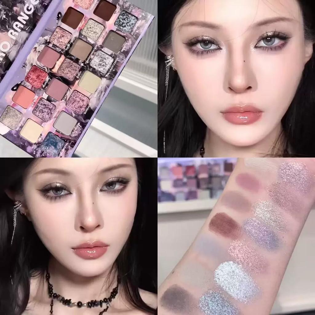 Cold Moon 21-Color Eyeshadow Palette Cool Purple Series Smokey Makeup Cement Gray Matte Pearlescent Flashing Colorful Hot Girl Eye Makeup