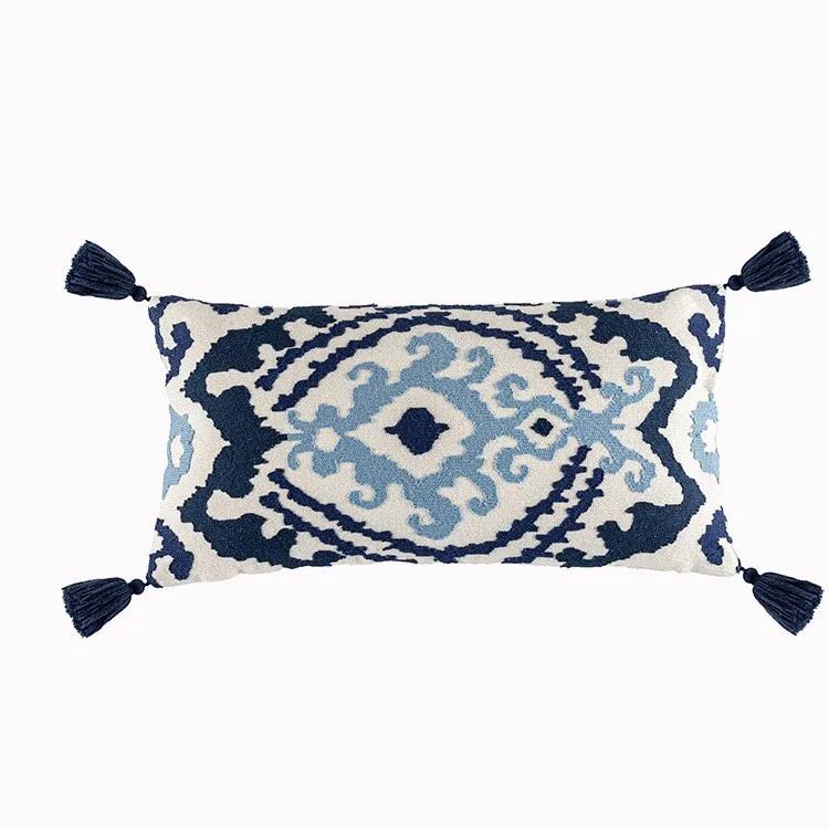 30x60cm Bohemian Embroidered Throw Pillow Cover Living Room Sofa Hand Cushion Waist Cover Bedding Pillowcase Premium Product
