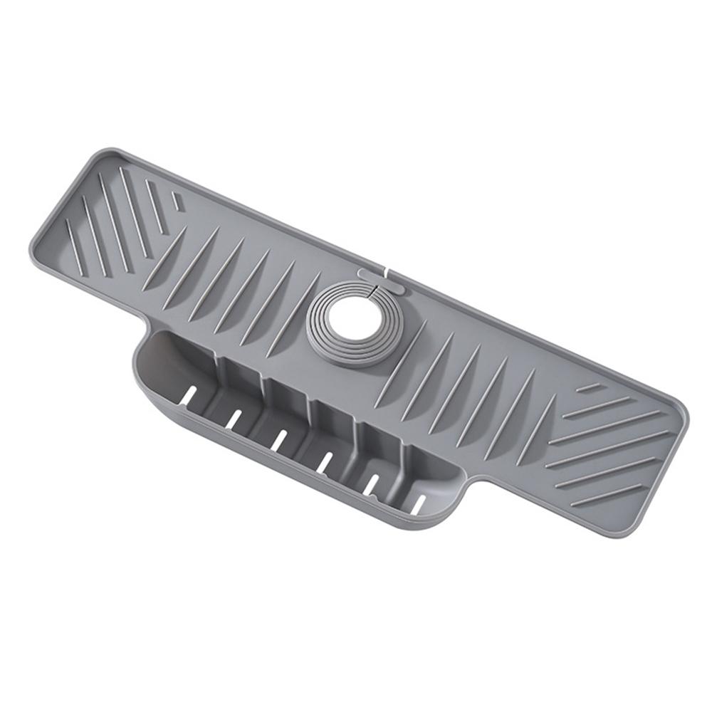 Silicone Faucet Splash Guard Mat Faucet Sink Drying Mat Dish Sponge Holder for Home Kitchen