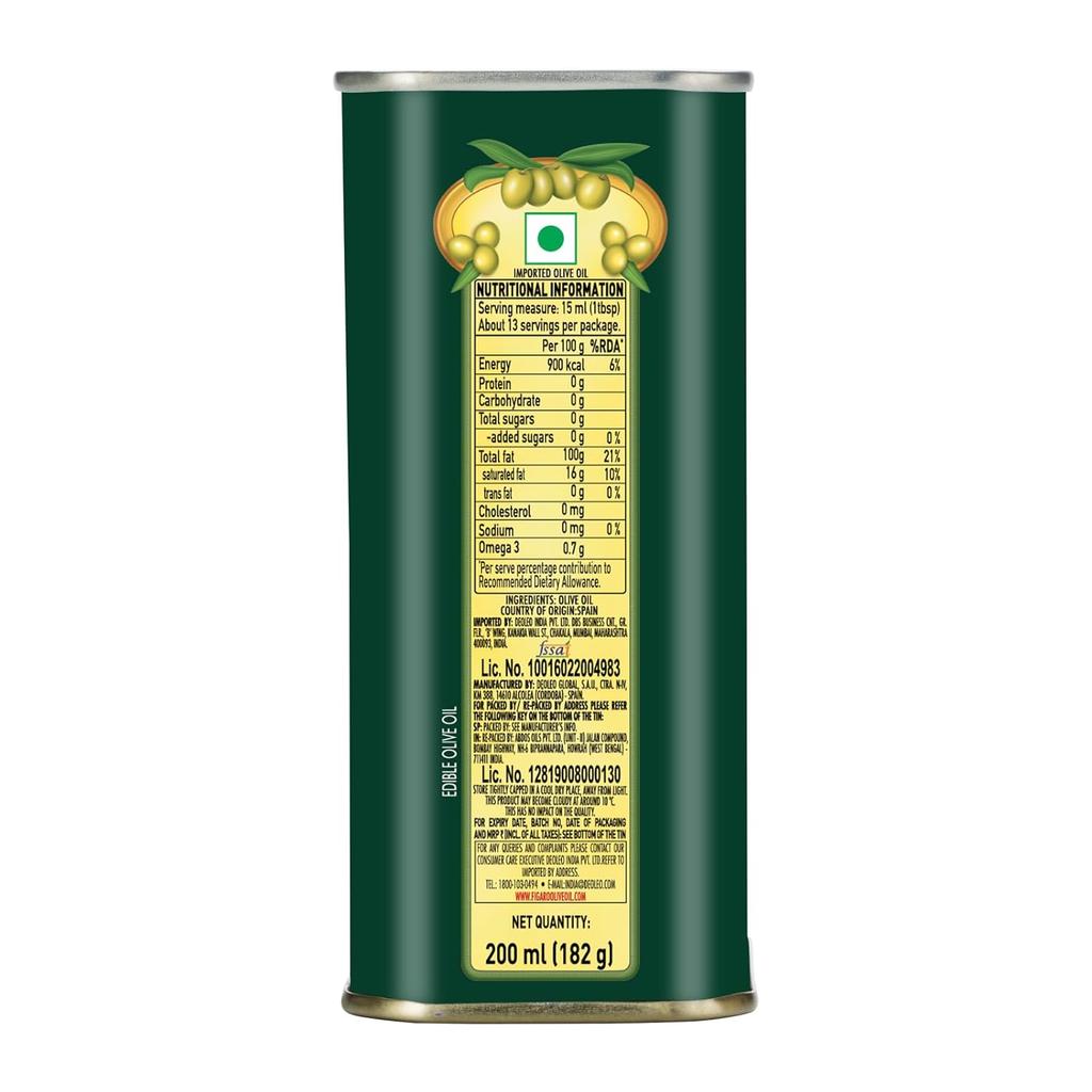 Fígaro Olivenöl 200ml Dose Mehrzweck Reines Speiseolivenöl Importiert aus Spanien