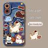 Denim Cat Lanyard Phone Case for iPhone 17/16 Pro Max/15/13 - Cute Silicone Soft Cover