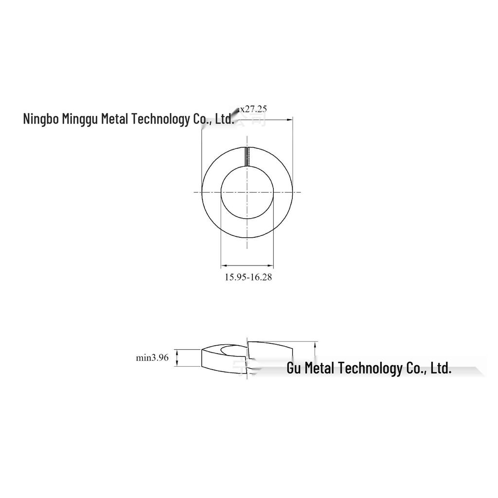 8x10x1/4~1-1/2" Galvanized Blackened Spring Lock Washers, High-Strength, Anti-Loosening, US & British Standards