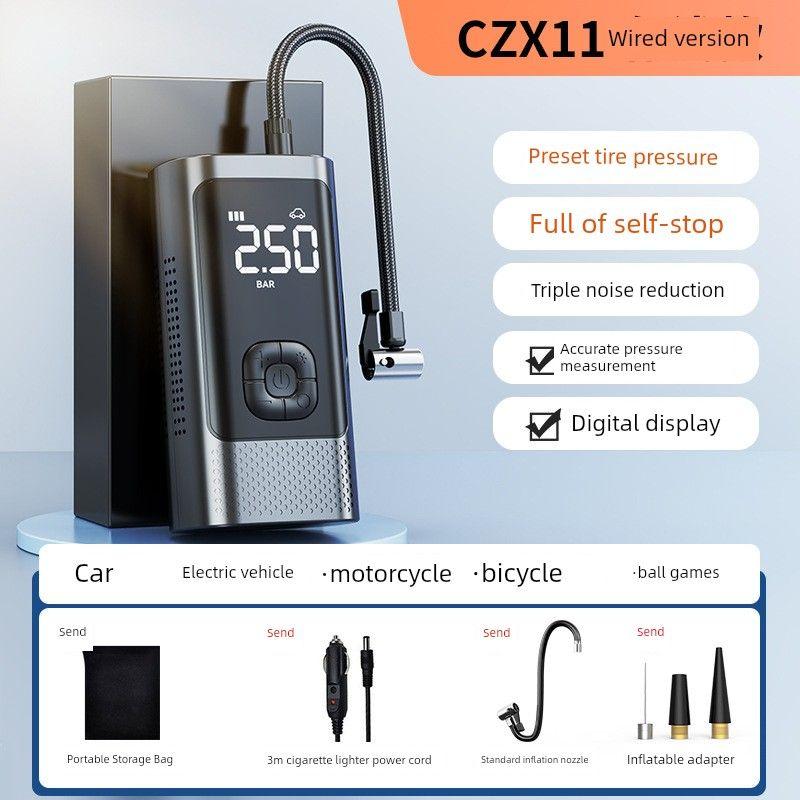 Cross-Border Car Air Pump, Car Wireless Air Pump, Portable Car Air Pump, Electric Car Tire Pump Czx11 wired model
