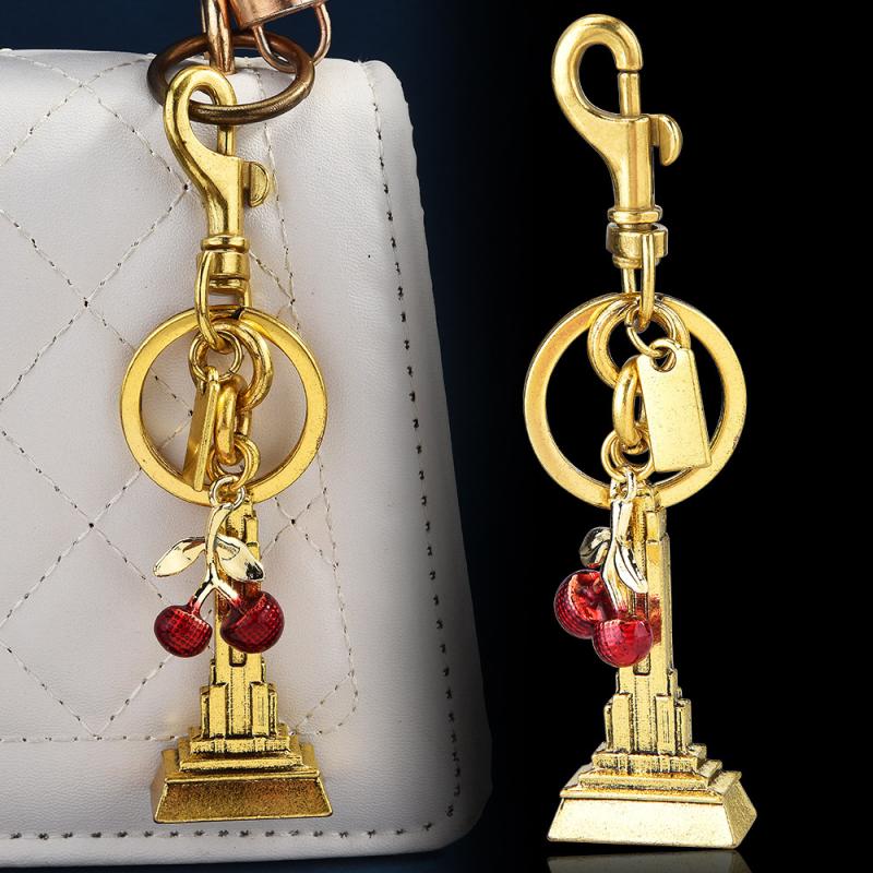 Fashionable Fruits Construction Tower Car Keychain For Women Girls High-End Backpack Decoration Exquisite Accessories Gifts