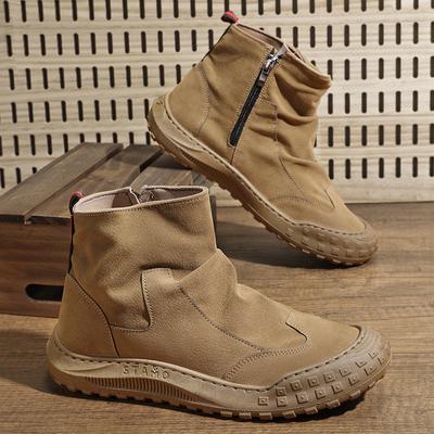 Neue Herren Reißverschluss Stiefel Mode Designer Bequeme Atmungsaktive Sportschuhe Herren Freizeit Rutschfest Verschleißfeste Arbeitsstiefel