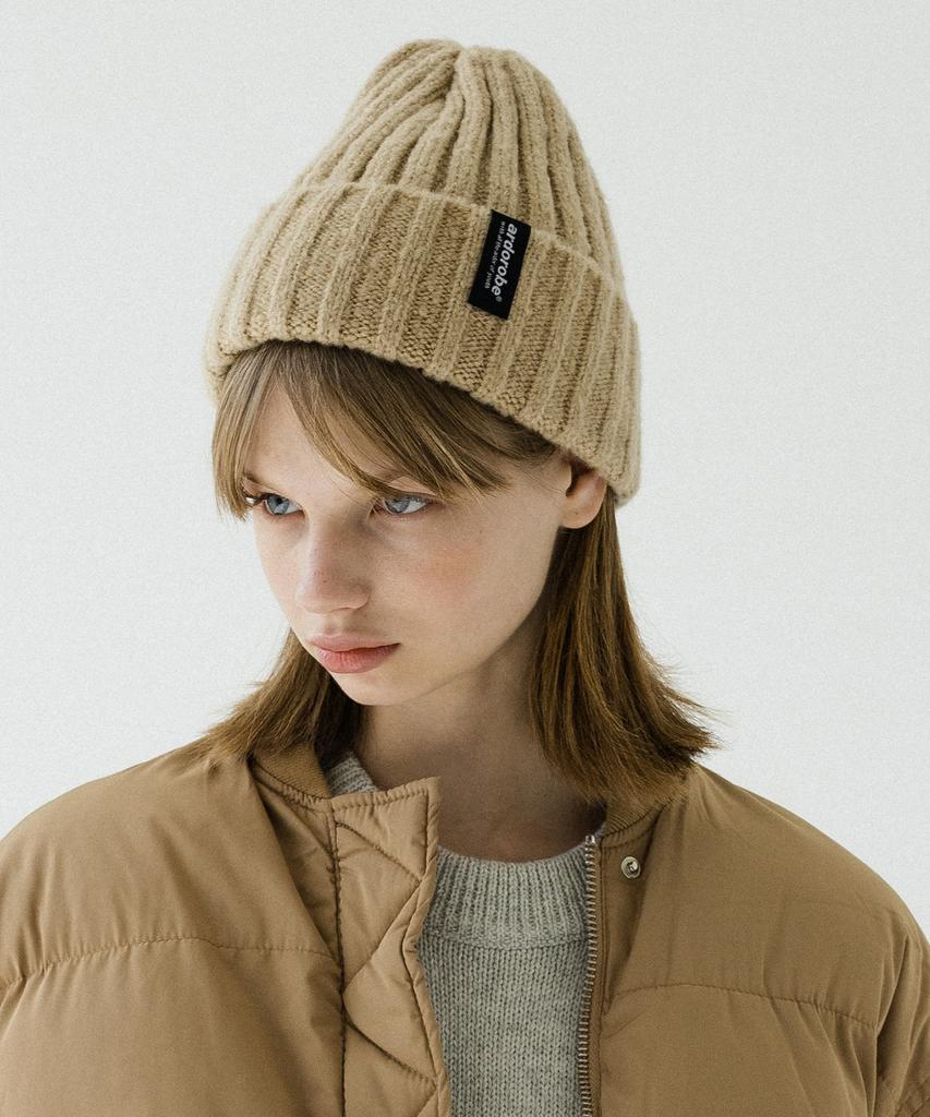 ARDOROBE Logo Label Beanie Watch Cap Aac193001-Ot