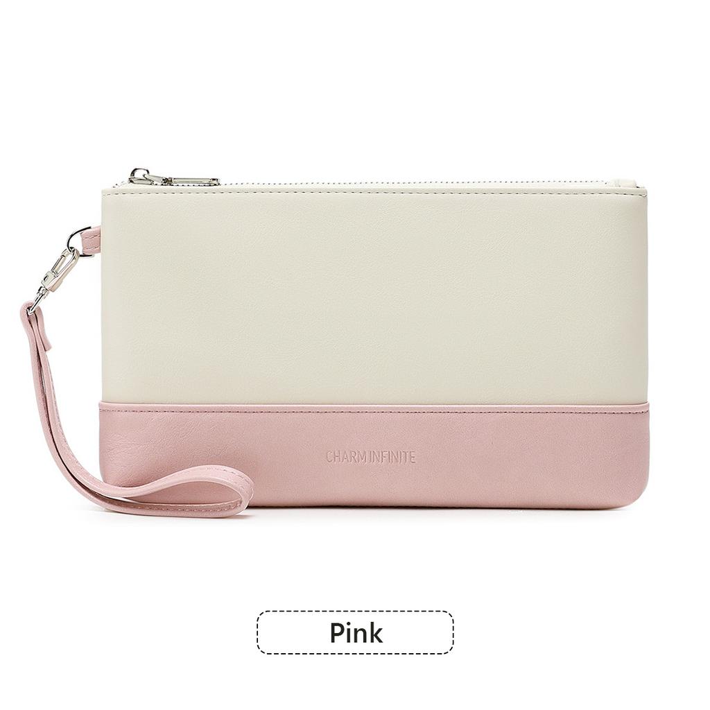 New Multi-functional Women's Clutch Bag Splicing Contrasting Colors Fashionable Handbag Simple Large-capacity Mobile Phone Wallet