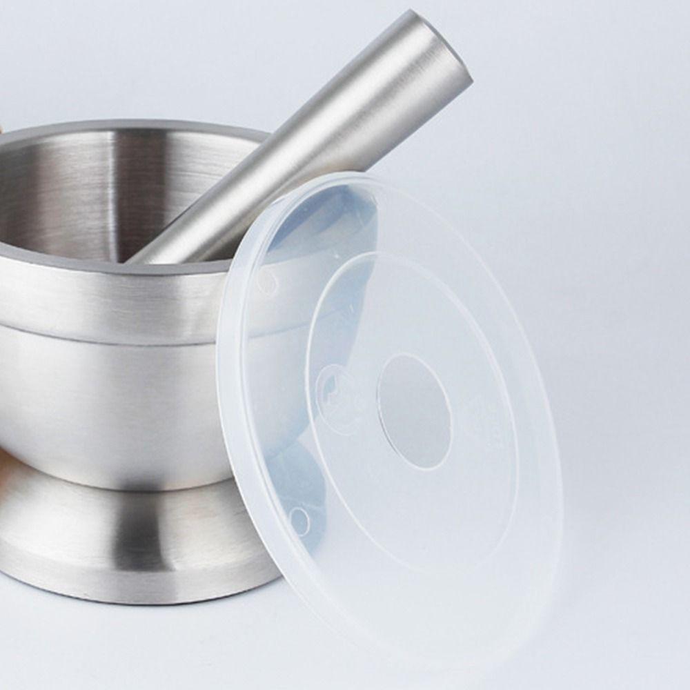 Sturdy Mortar and Pestle Double Stainless Steel Pill Crusher Comfy Grip Spice Grinder  Household