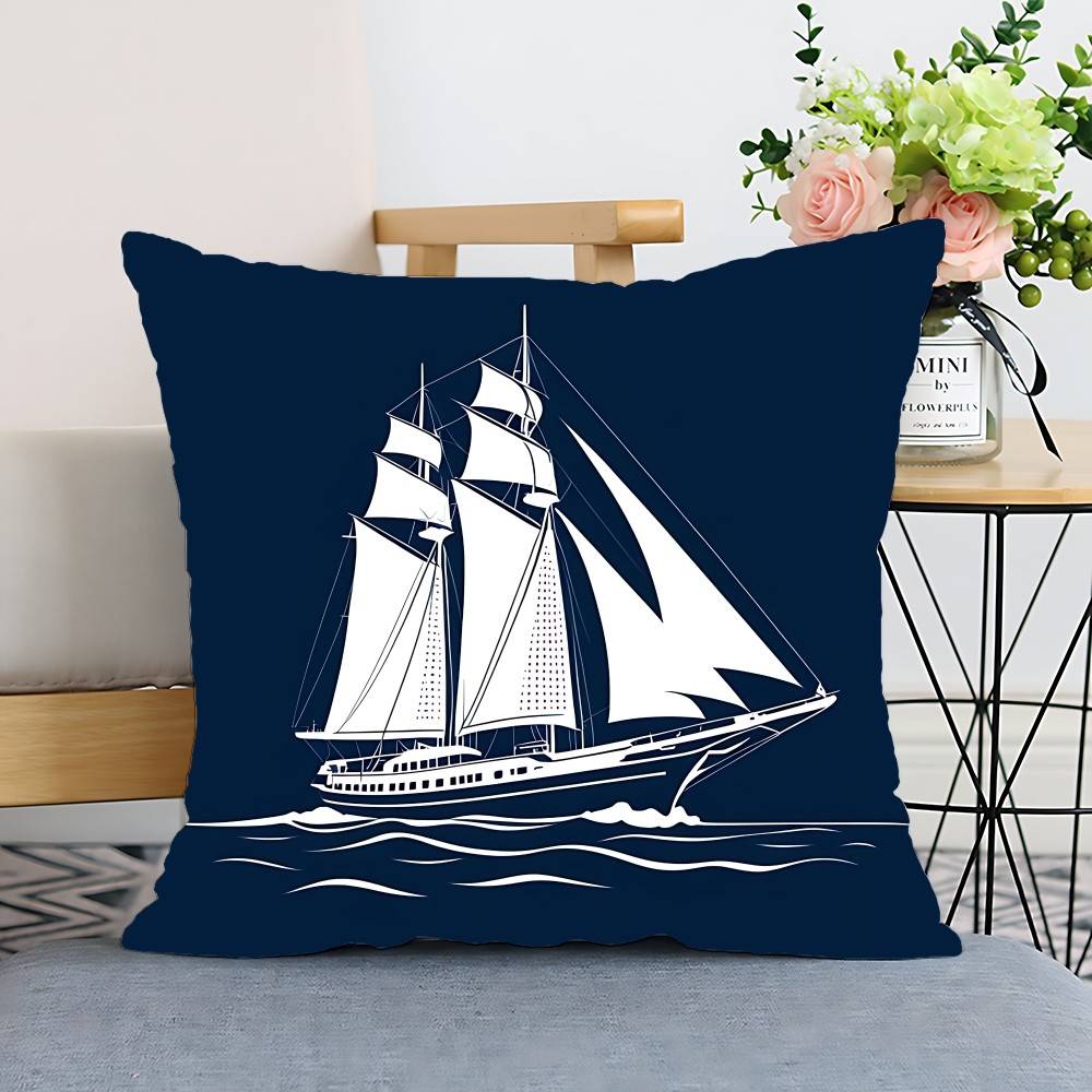 Rustykalna Nautyczna Poszewka na Poduszkę Pokrowiec na Poduszkę Poliestrowa Poszewka Dekoracyjna na Poduszkę na Sofę Dekoracja Domu