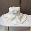 Casual simple oversized brim bucket hat summer outdoor UV protection sun hat cotton and linen face hat