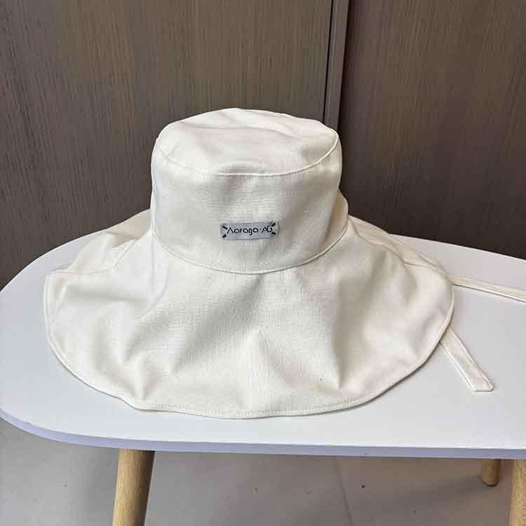 Casual simple oversized brim bucket hat summer outdoor UV protection sun hat cotton and linen face hat