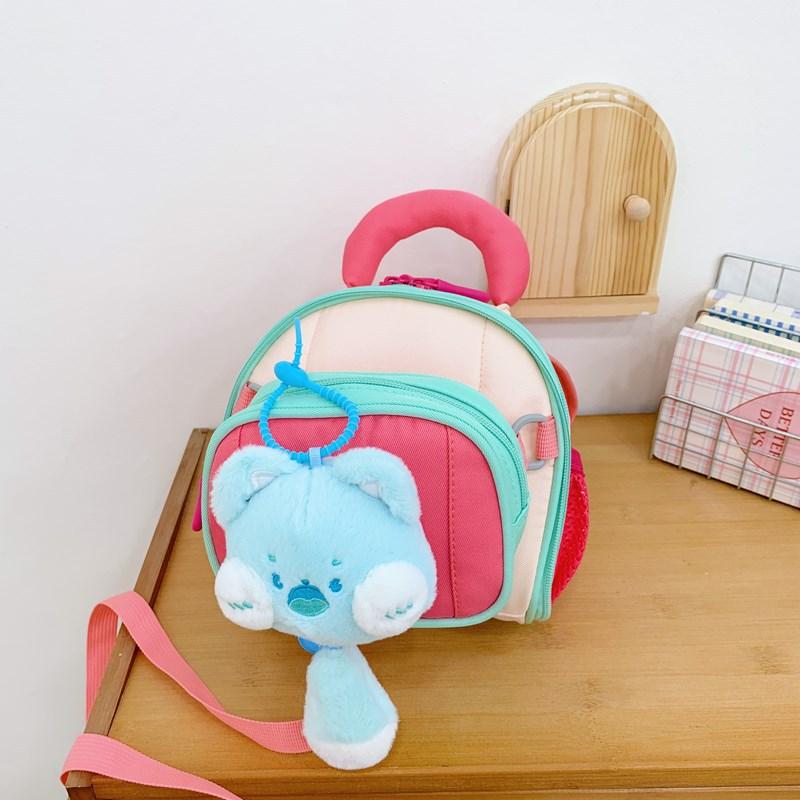 

Backpack Baby Kindergarten Cute Three Dimensional Plush Toy Boys Backpack Girls маджента