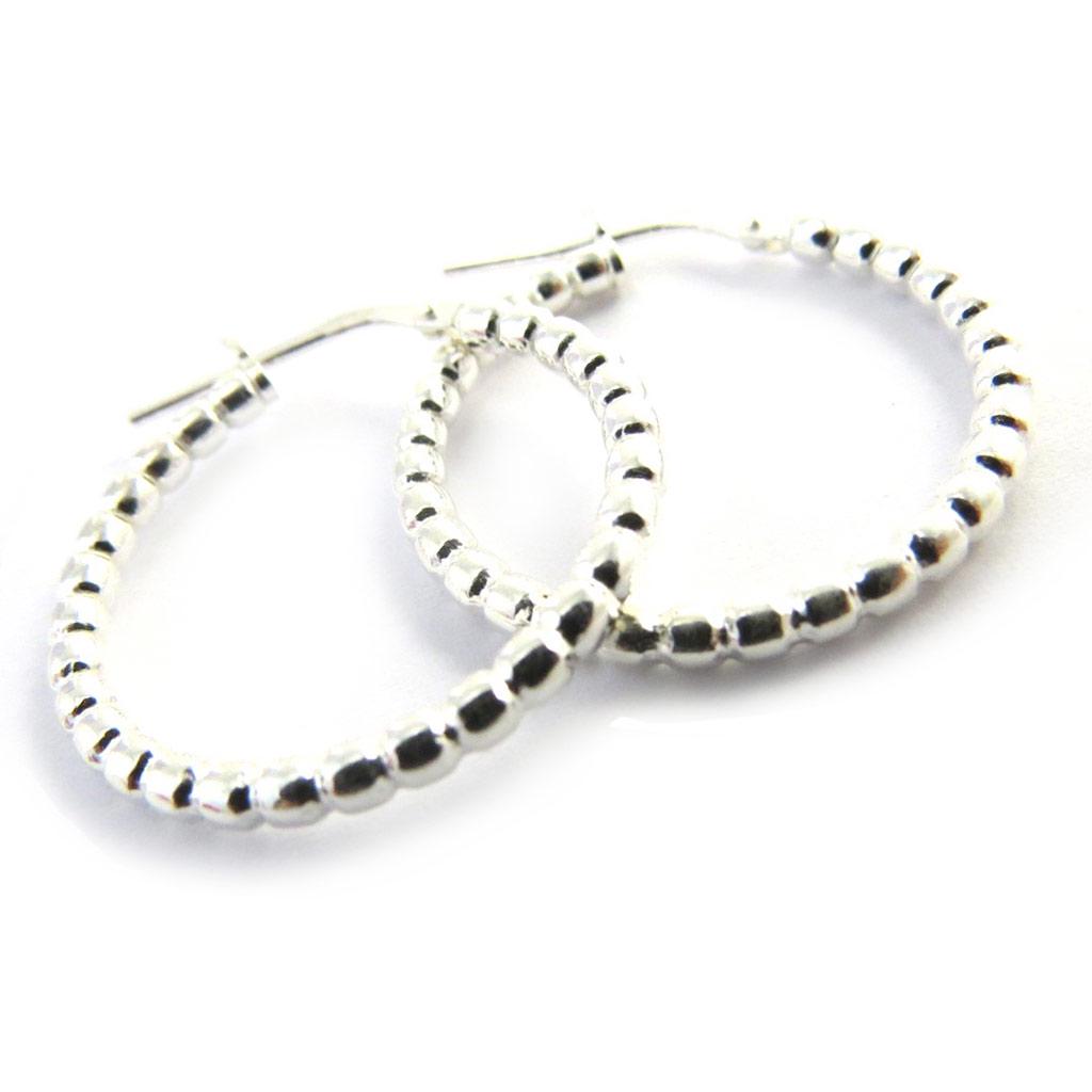 Les Trésors De Lily [M8982] - Silberne Creolen 'Billes' - 25x2 mm