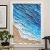 Coastal Ocean Waves Beach Blue Wave Gradient Sheer Curtains for Kids Bedroom Living Room Voile Window Curtains Tulle Drapes