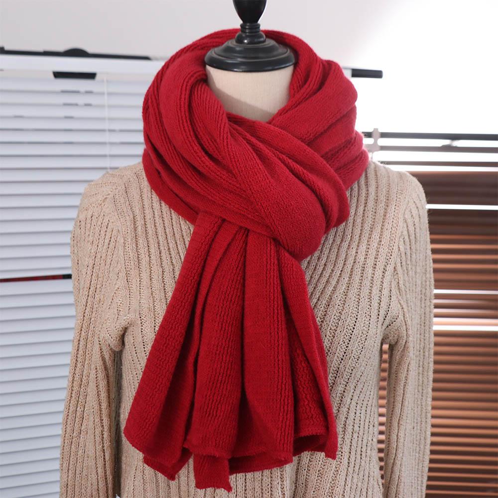 Simple Men Wool Scarf Solid Color Coldproof Scarf High Quality Winter Cashmere Scarf Males
