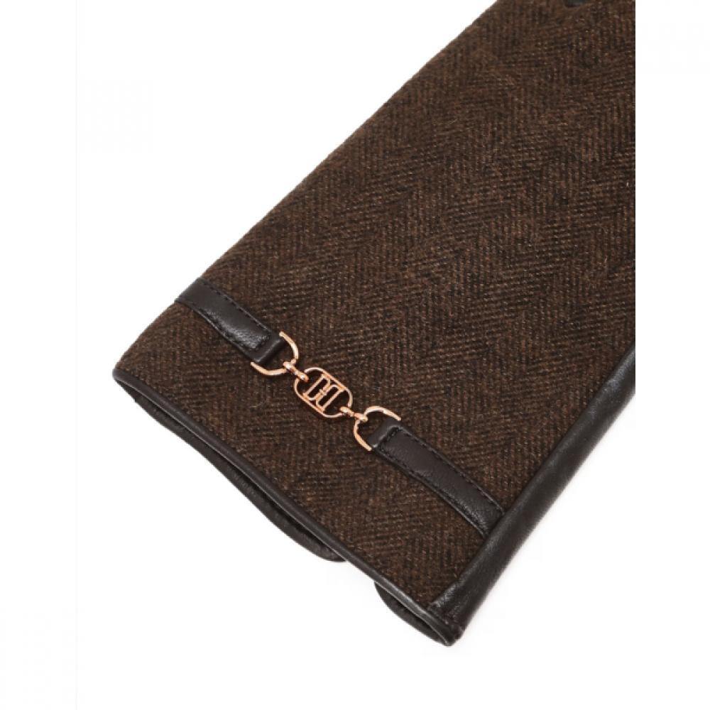 DakS Women S gloveS Brown Herringbone Leather gloveS Dcgv6f281w3