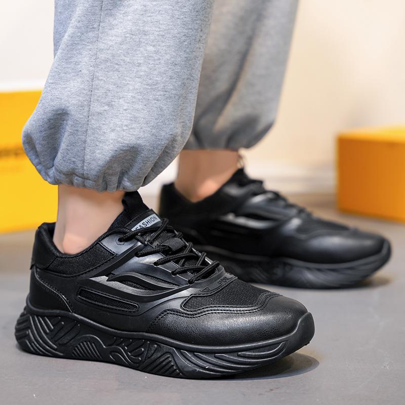 Men Shoes New Platform Male Lightweight Solid Casual Sneakers Fashion Trendy Black Thick-soled Men Vulcanized Shoes Student