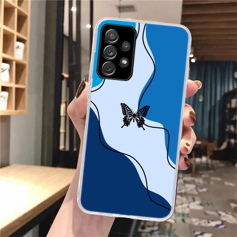 Blue Butterfly Beautiful Wing Soft Phone Case For Samsung Galaxy A16 A26 A36 A56 A15 A14 A13 A55 A54 A53 A35 A34 A33 A25 A24 A23