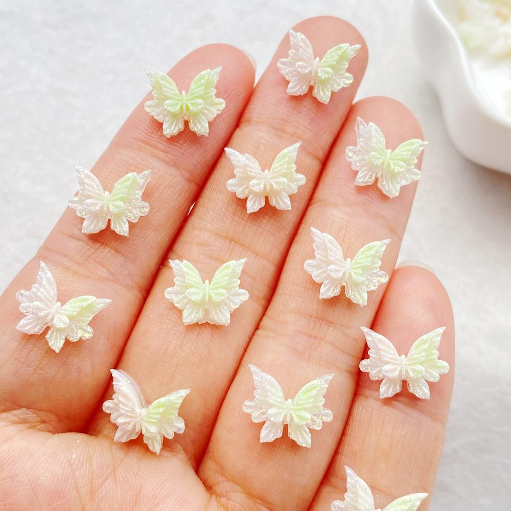 

50pcs Resin Cute 3D mini Butterfly Flat Back Rhinestone Scrapbook DIY Craft For Nail Decor Jewelry Accessories