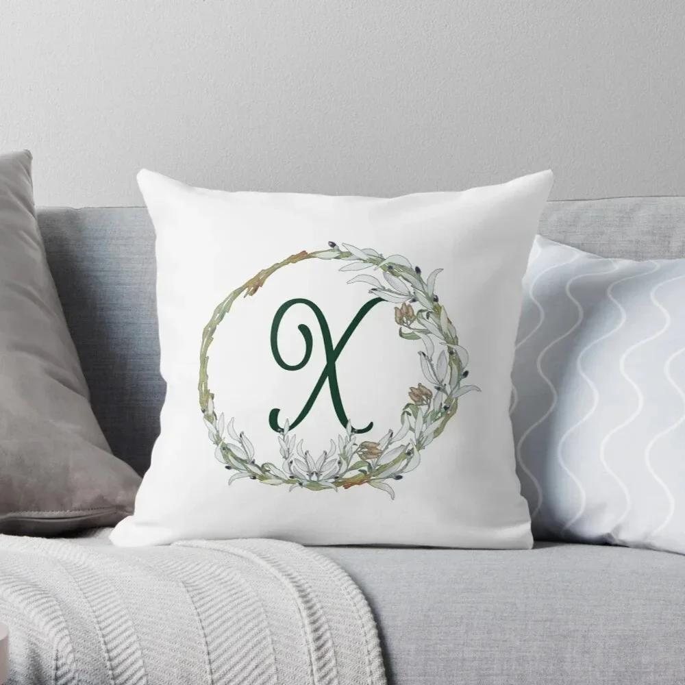 Office Sofa Car Cushion Cover Creative Abstract Letter Flower Print Luxury Home Decoration Pillow Cover