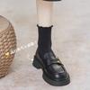 British soft-soled brown small leather shoes spring new retro platform loafers