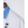Colour Block Printed Short Sleeve Top Men's Daily Casual Lapel Polo Shirt