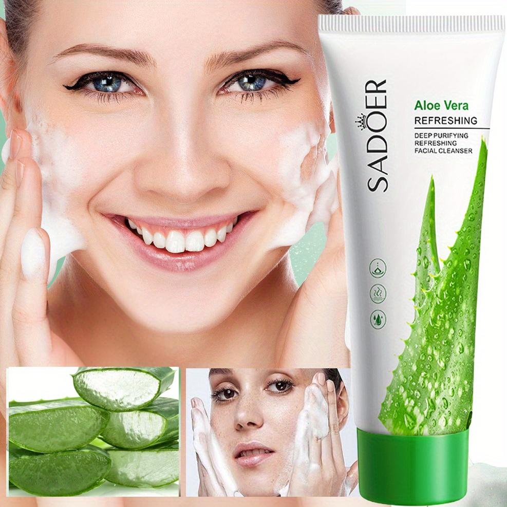 Aloe Vera Gesichtsreiniger für Tiefenreinigung Schnelle Farbentfernung Sanfte Formel Starke Ölkontrollkraft