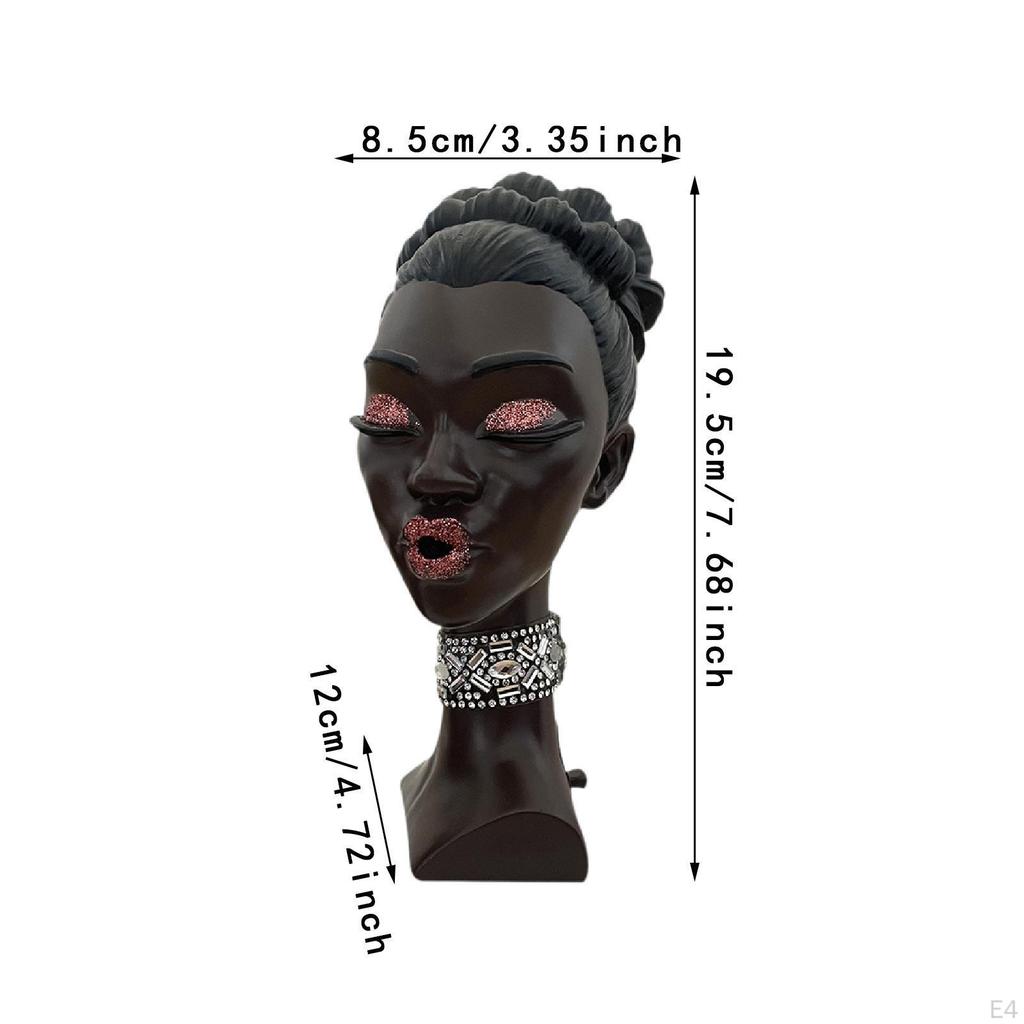 Incense Holder Art Crafts Black Woman Statue for Cabinet Bedroom Living Room Green