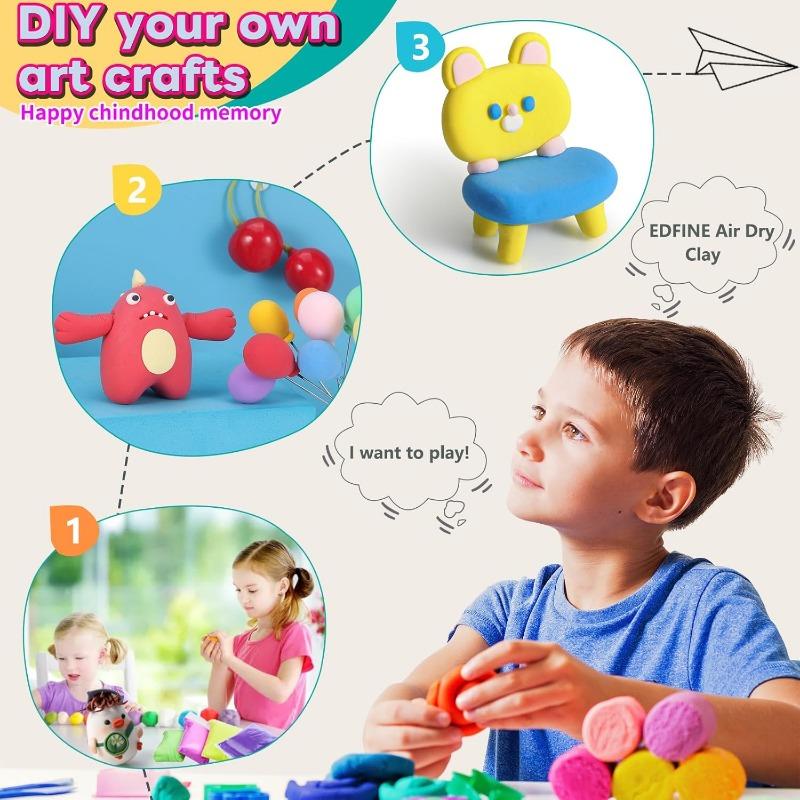 Air Dry Clay Kit with Tools, Ultra Light, Safe and Non-Toxic, Ideal Gift for Kids