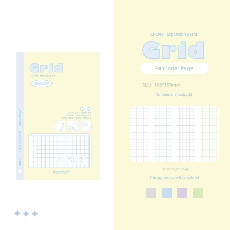 

Extend Expansion Stickers Blank Sticky Notes Foldable Student Postgraduate Entrance Examination Notes Extended Sticky Sticky Notes Apricot color(Large-Grid)