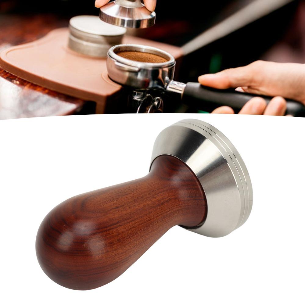 Wooden Handle Coffee Tamper Comfortable Grip Detachable Coffee Powder Hammer Stainless Steel Easy To Clean Hand Press