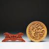 Wood Carving Dragon and Phoenix Round Carving Art Statue Mascot High Quality Home Room, Office Decoration Accessories