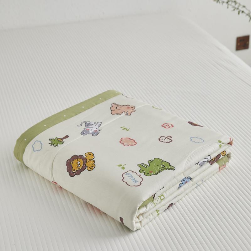Lion Crocodile Summer Quilt 100% Cotton Kawaii Cartoon Animal Pattern Skin-friendly Air Conditioner Quilted Quilt for Boys Girls