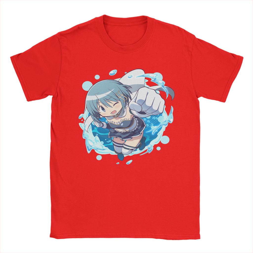Mahou Shoujo Sayaka Miki T-Shirt Men Madoka Magica Anime Vintage 100% Cotton Tees Crewneck Short Sleeve T Shirts Plus Size Tops