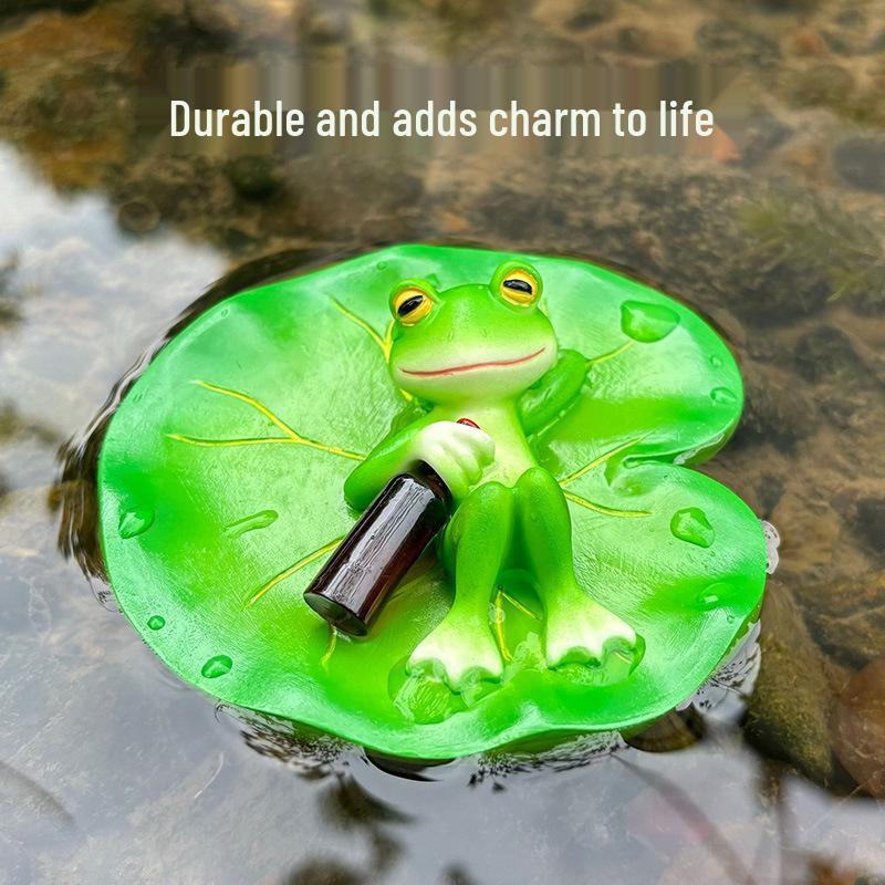 Resin Water Lily Leaf Ornaments with Frogs - Courtyard Decor, Custom Small Batch Orders