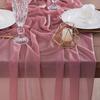 Color Tulle Table Runner French Sheer Mesh Long Rectangle Wedding