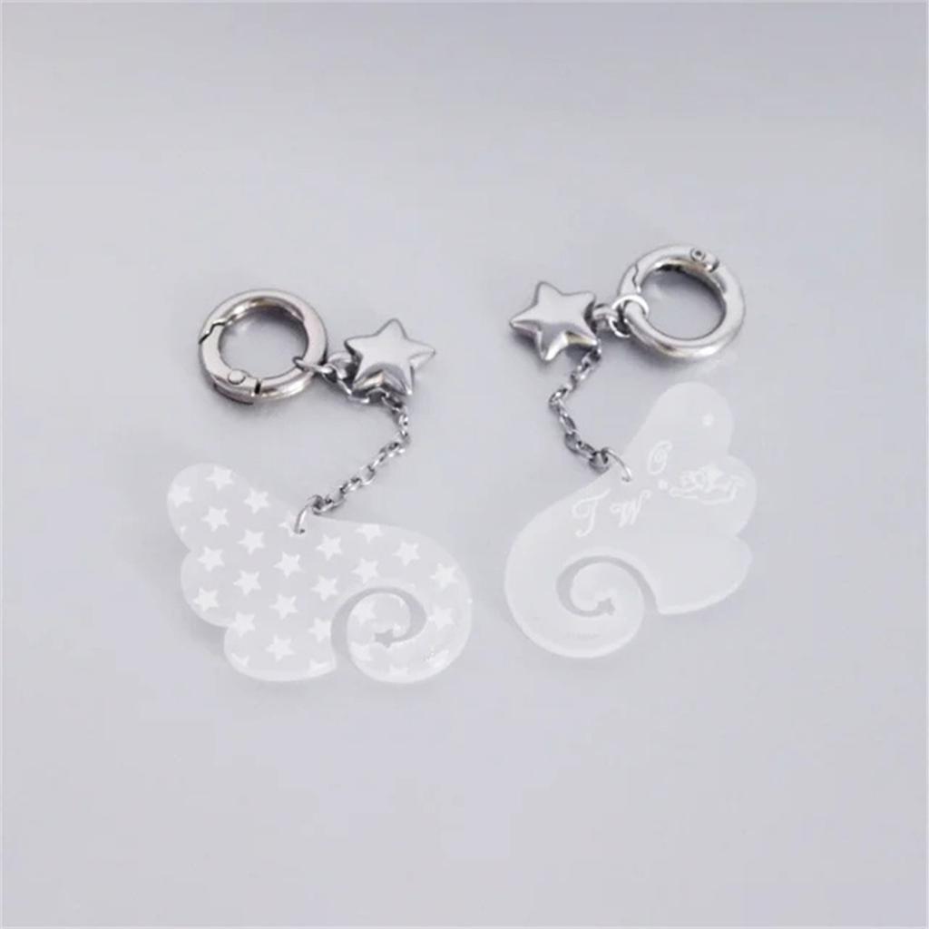 Chic Korean Style Angel Wing Keychain Backpack Pendant Fashionable Bag Charm Accessories for Trendy Fashion Lovers