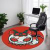 1pc Cats Skulls Office Round Area Rug,  Mat Suitable For Office, Under Office Chairs Bedroom Living Room Home Decor, Room Deco