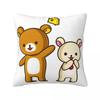Rilakkuma Strawberries Square Pillow Case Polyester Cushions for Sofa Animal Bear Creative Cushion Covers