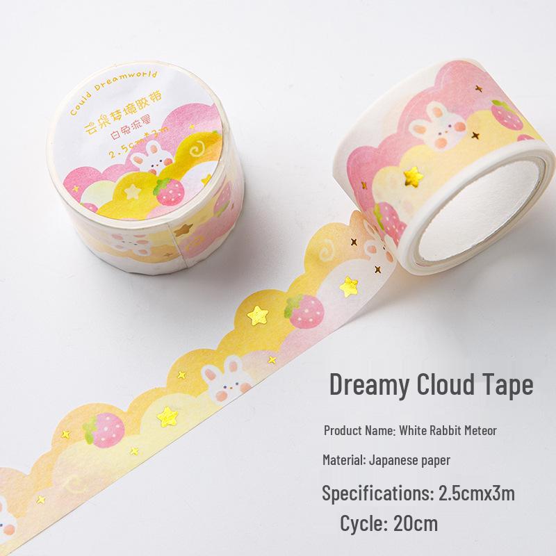 Cloud Dream Gold Foil Scenery Washi Tape - Decorative Journal Sticker Roll