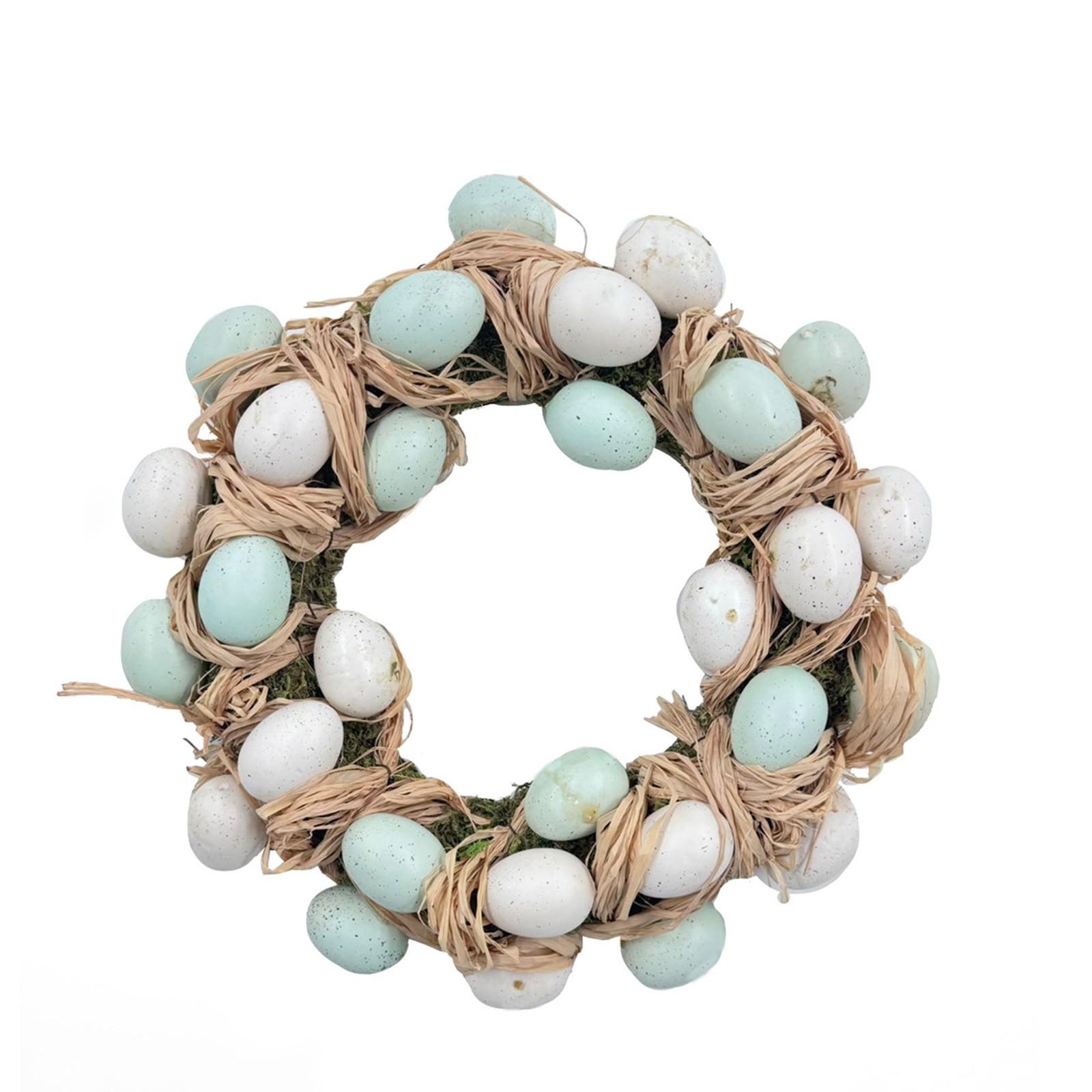 

Simulation Wood Silk Flower Easter Egg Wreath Party Photography Home Decorations Front Door One Size
