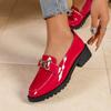 Women Sneakers British-style Small Leather Shoes 2025 New Thick-heeled Round-toe Shoes Thick Soles Versatile Spring Loafers