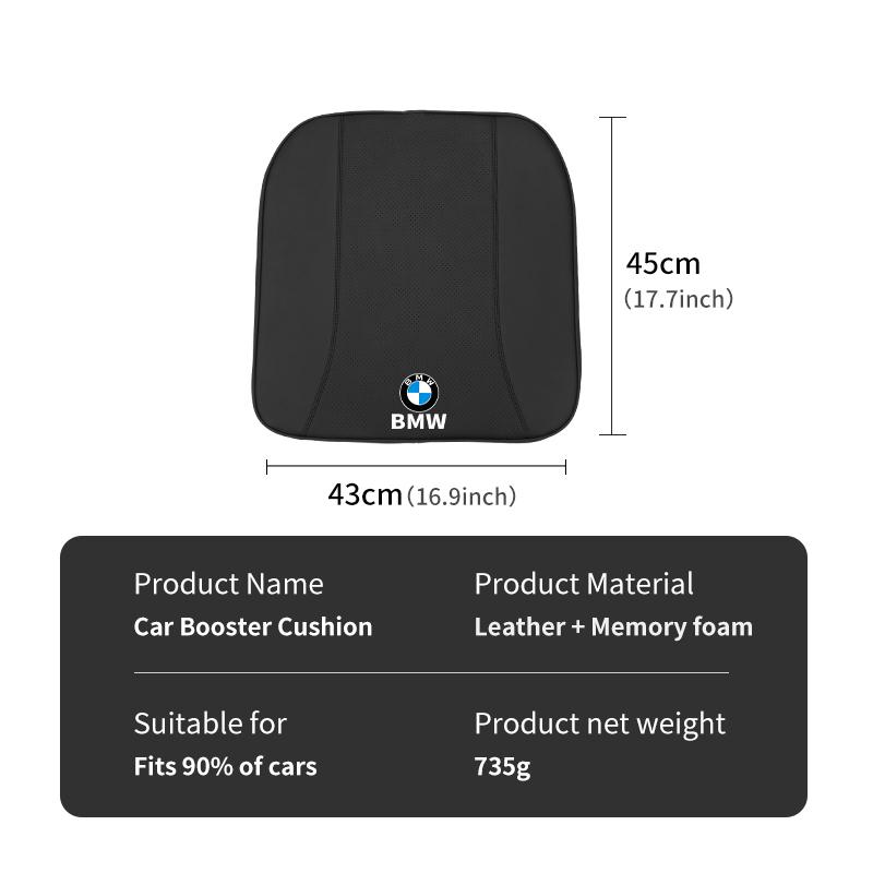 For BMW Leather Car Seat Cushion Comfortable Soft Pad Auto Accessories G30 G20 M3 M5 E91 E92 E93 E36 E70 X3 X4 X5 X1 E39 F30 E90