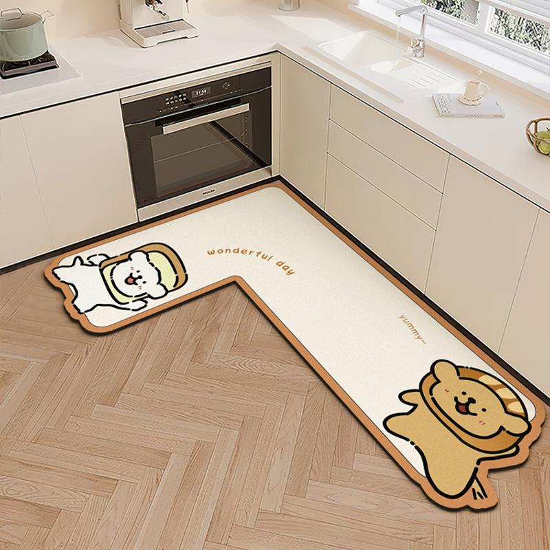 Cartoon Niedlich Diatomeenerde Haushalt Küche Bodenmatte Wasseraufnahme Rutschfest Schnelltrocknend Pflegeleicht Bodenmatte