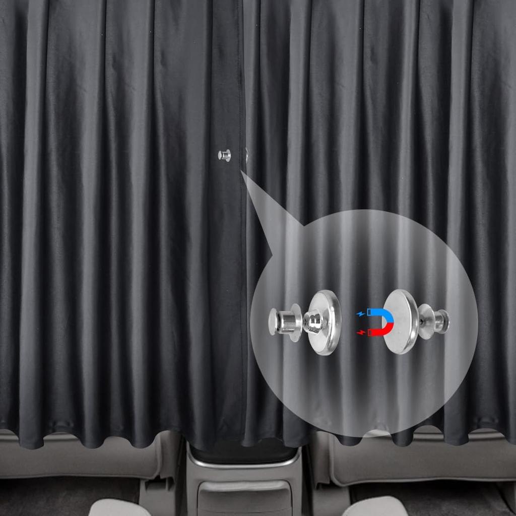 Car Rearseat Divider Curta Blackout Privacy Protection Curtain Automotive Space Divider Universal For Max 55-Inch Interior Width Vehicles (55"X33")