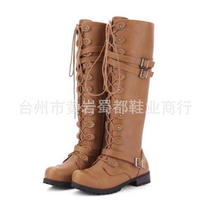 

Wish winter new sexy party rivet boots women s belt buckle square and motorcycle boots 43